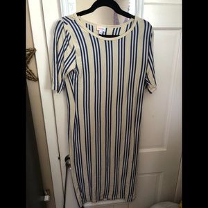 Blue and cream stripped LulaRoe Julia